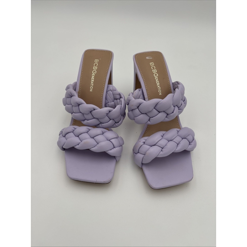 BCBG Generations Lavender Slip‎ Sandal Pumps Braided Finaa Slide Dress Size 6